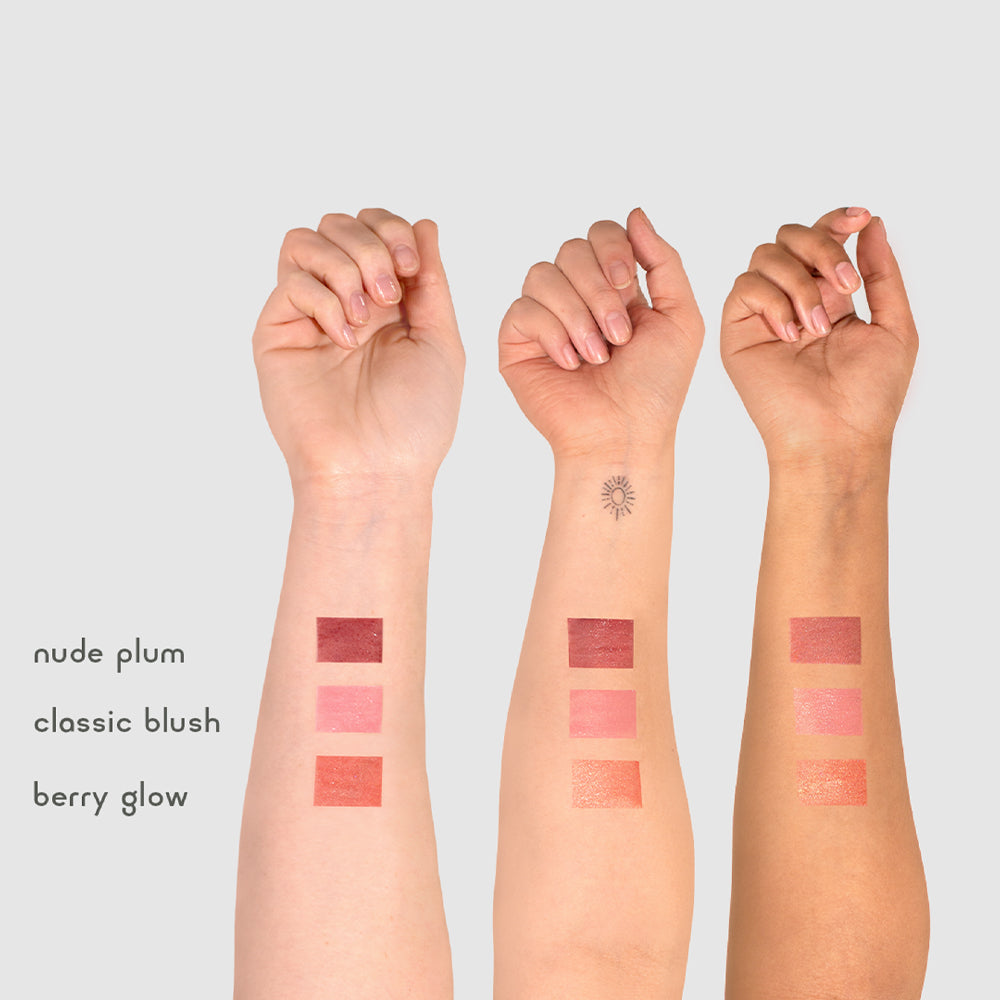 nude, claasic and berry lip tint
