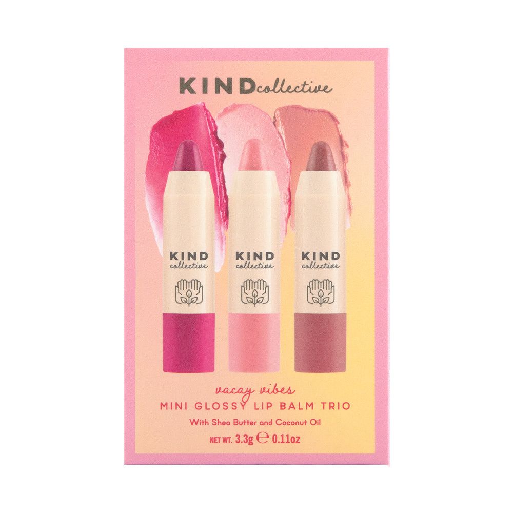 mini glossy lip balm trio